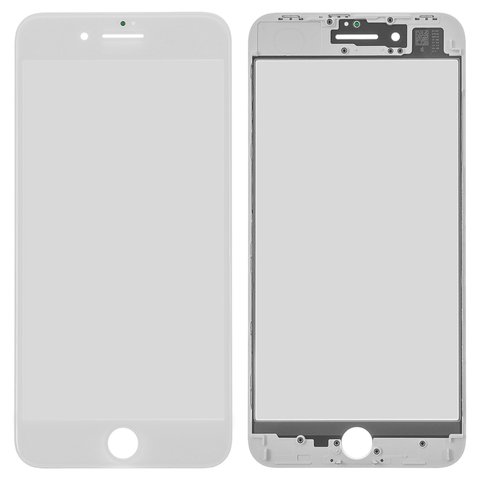 Стекло корпуса для iPhone 8 Plus, с рамкой, с OCA пленкой, белое