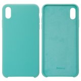 Чохол Baseus для iPhone XS Max, блакитний, Silk Touch, пластик, #WIAPIPH65-ASL03