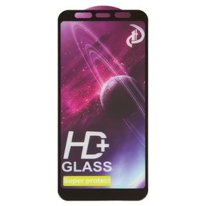 Защитное стекло All Spares для Samsung A750F Galaxy A7 2018 , совместимо с чехлом, Full Glue, черный