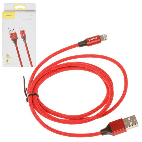 USB кабель Baseus Yiven, USB тип A, Lightning, 120 см, 2 A, червоний, #CALYW 09