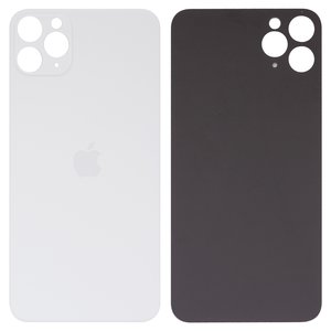 Задняя панель корпуса для iPhone 11 Pro Max, серебристая, белая, не нужно снимать стекло камеры, Original PRC , big hole, matte silver