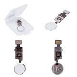 Шлейф для iPhone 7, iPhone 8, iPhone SE 2020, кнопки Home, белый, с пластиком, без сканера отпечатков пальцев (без Touch ID), universal