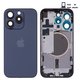 Корпус для iPhone 15 Pro, синій, з тримачем SIM-карти, з боковими кнопками, Original (PRC), EU Version, blue titanium