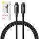 USB кабель Baseus Tungsten Gold, 2xUSB тип-C, 200 см, 240 Вт, черный, в нейлоновой оплетке, #CAWJ040101
