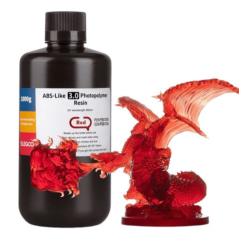 Фотополимерная смола для 3D принтера ELEGOO ABS образная 3.0, Red, 1 кг