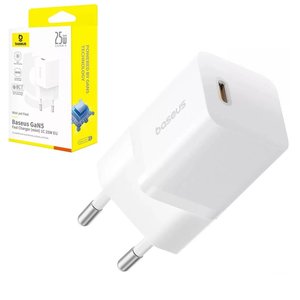 Мережевий зарядний пристрій Baseus GaN5 mini, 25 Вт, Fast Charge, білий, 1 порт, #P10110909213 00