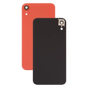 Задняя панель корпуса для iPhone XR, оранжевая, со стеклом камеры, small hole