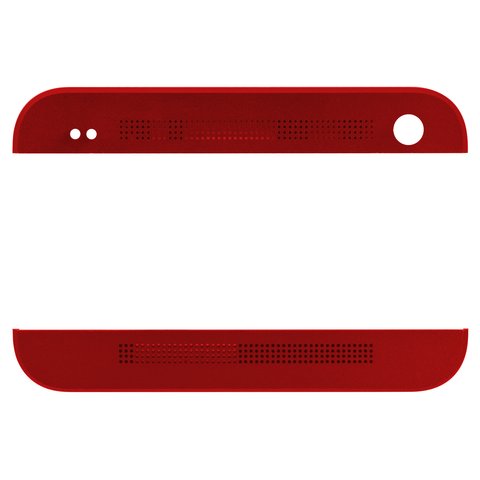 Top + Bottom Housing Panel compatible with HTC One M7 801e, red 