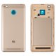 Housing Back Cover compatible with Xiaomi Redmi 3S, (golden, with side button, 2016031)