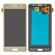 LCD compatible with Samsung J510 Galaxy J5 (2016), (golden, without frame, High Copy, with wide edge, (OLED))