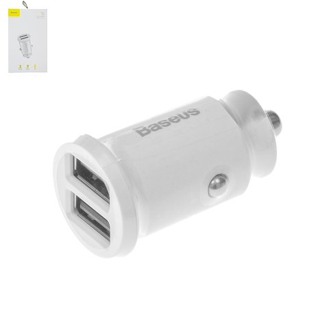 Car Charger Baseus C8 K, white, 15 W, 2 outputs, 12 24 V  #CCALL ML02