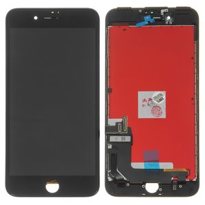 LCD compatible with iPhone 7 Plus, black, with frame, AAA, with camera and proximity sensor plastics, tianma 