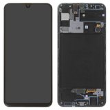 LCD compatible with Samsung A307 Galaxy A30s, (black, with frame, Original (PRC))