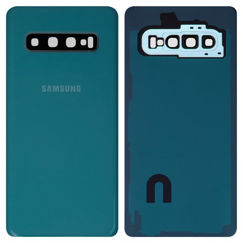 Housing Back Cover compatible with Samsung G973 Galaxy S10, green, with camera lens 