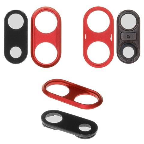 Camera Lens compatible with iPhone 8 Plus, red, with frames 