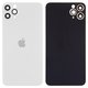 Housing Back Cover compatible with iPhone 11 Pro Max, (white, silver, with camera lens, small hole, matte silver)