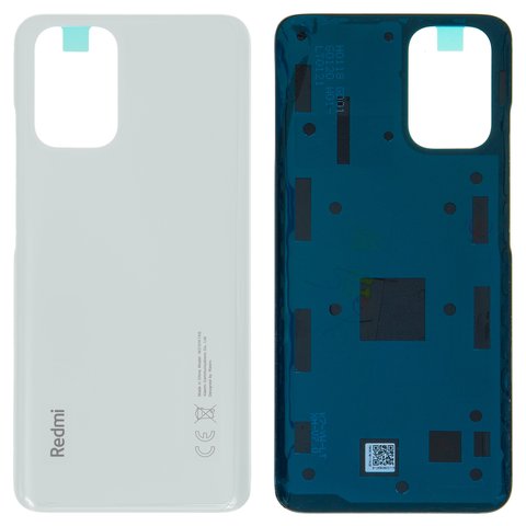 Housing Back Cover compatible with Xiaomi Redmi Note 10, white, M2101K7AI, frost white Pebble White  
