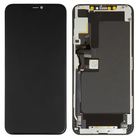 Pantalla LCD puede usarse con iPhone 11 Pro Max, negro, con marco, HC, OLED , GX OEM hard