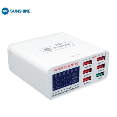 Mains Charger Sunshine SS 304Q, 40 W, Fast Charge, 6 outputs 