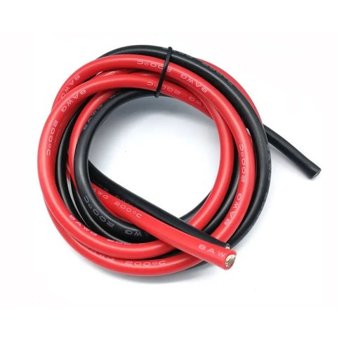 Wire In Silicone Insulation 8AWG, 8.3 mm², 1 m, black 