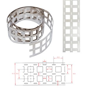 Cinta de níquel para soldar baterías 18650 3P, 0.2 mm, 20.2 mm, 1 m, acero niquelado