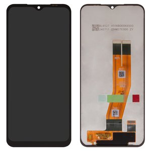 Pantalla LCD puede usarse con Samsung A145 Galaxy A14, negro, sin marco, con cable plano amarillo, Box 