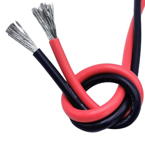 Wire In Silicone Insulation 4AWG, 25 mm², 1 m, black, UL3135 