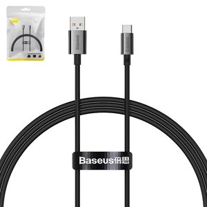 USB кабель Baseus Superior, USB тип C, USB тип A, 100 см, 100 Вт, черный, #P10320102114 00