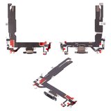 Flat Cable compatible with iPhone 16, (charge connector, black, with microphone, HC)