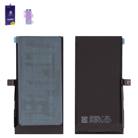 Batería Mechanic puede usarse con Apple iPhone 12 mini, Li Polymer, 3.8 V, 2460 mAh, mayor capacidad, sin mensaje de error, diagnosable battery