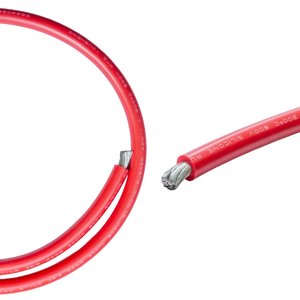 Провод в силиконовой изоляции 4AWG, 25 мм², 1 м, красный