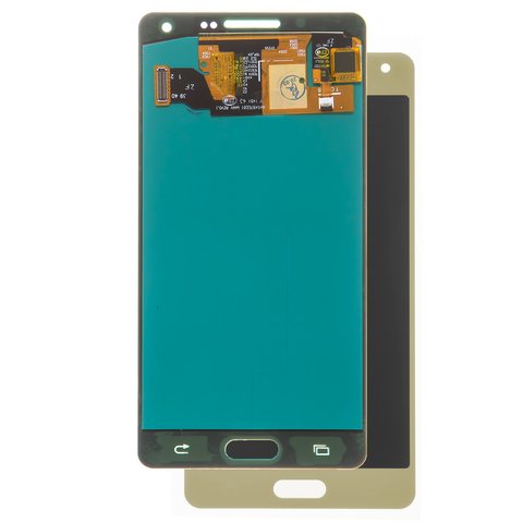 LCD compatible with Samsung A500 Galaxy A5, golden, without frame, High Copy, OLED  