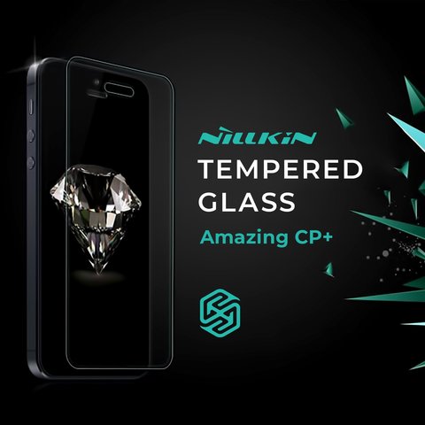 Tempered Glass Screen Protector Nillkin Amazing CP+ Pro compatible with Xiaomi Pocophone F1, 0.3 mm 9H, Full Glue, Anti Fingertip, Anti Blue Light, black, the layer of glue is applied to the entire surface of the glass, M1805E10A  #6902048176768