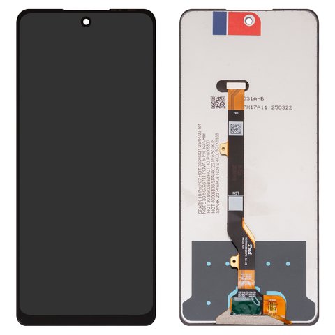 LCD compatible with Tecno Pova 5 Pro LH8n , Spark 10 Pro, Spark 20 Pro KJ6 ; Infinix Hot 30, Hot 40 X6836 , Hot 40 Pro X6837 , Note 30 5G X6711 , black, without frame, High Copy, universal 