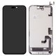 LCD compatible with iPhone 16 Plus, (black, with frame, HC, without IC, (OLED), GX OEM hard)