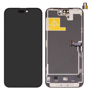 Дисплей для iPhone 14 Pro Max, черный, с рамкой, HC, без ошибки, OLED , DD OLED OEM soft, 120Hz, diagnosable