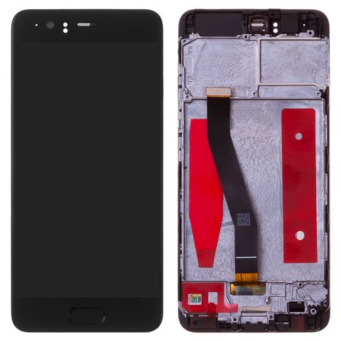 Pantalla LCD puede usarse con Huawei P10, negro, con marco, Original PRC , VTR L29 VTR L09