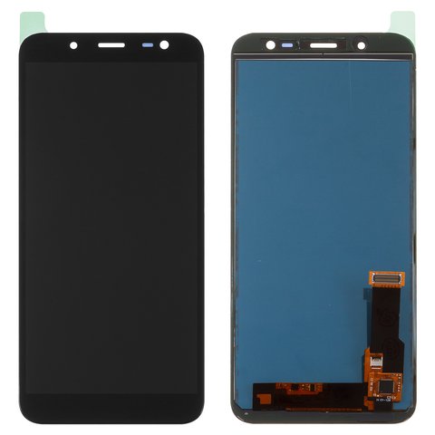 Pantalla LCD puede usarse con Samsung J600 Galaxy J6, negro, con ajuste de brillo, sin marco, Copy, TFT 