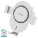 Sujetador para coche Hoco CW17, blanco, sobre deflector, con cargador inalámbrico, (salidas 5V/7.5V/10V), (Micro-USB entrada 5V 2A/9V 1.8A)