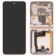 Pantalla LCD puede usarse con Samsung F721 Galaxy Flip4, dorado, con marco, Original (PRC)