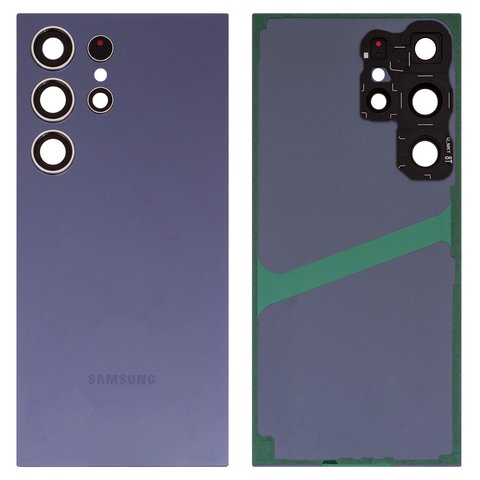 Panel trasero de carcasa puede usarse con Samsung S928 Galaxy S24 Ultra, morada, con vidrio de cámara, titanium viole