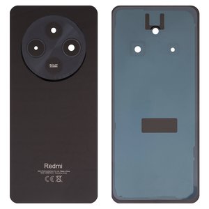Panel trasero de carcasa puede usarse con Xiaomi Redmi 14C 4G, negra, con vidrio de cámara, midnight black