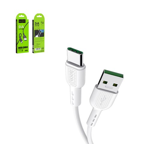 USB кабель Hoco X33, USB тип C, USB тип A, 100 см, 5 А, білий, VOOC, #6931474706126