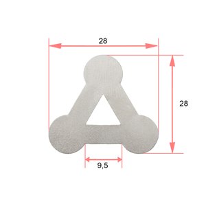 Нікелева пластина для зварювання акумуляторів 18650, трикутник, 28x28mm