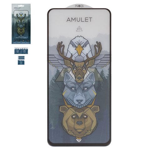 Защитное стекло iNobi Amulet для Xiaomi 11T, Poco F4, Poco X4 Pro 5G, Redmi Note 10 Pro, Redmi Note 10 Pro Max, Redmi Note 11 Pro, Redmi Note 11 Pro 5G, Redmi Note 11E Pro, Redmi Note 12 Pro 4G, Full Glue, Anti Static, черный, cлой клея нанесен по всей поверхности