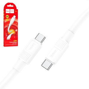 USB кабель Hoco X84, 2xUSB тип C, 100 см, 60 Вт, 3 A, білий, #69314747771032