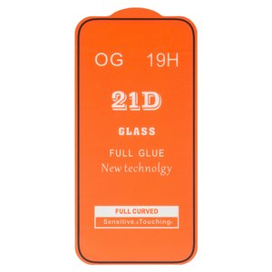 Захисне скло для Apple iPhone 14 Pro, iPhone 15, iPhone 16, сумісне з чохлом, Full Glue, без упаковки , чорний