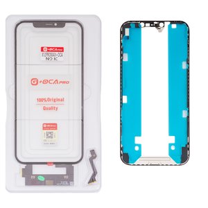 Сенсорний екран G+OCA PRO для iPhone 12 Pro Max, з рамкою, з ОСА плівкою, чорний, без мікросхеми